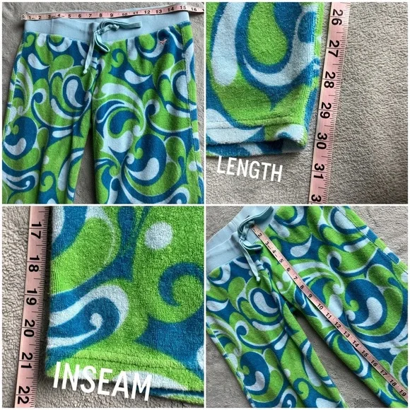 PINK Victoria's Secret Vintage Y2K Retro Hippie Paisley Swirl Terry Towel Pants - Picture 14 of 14